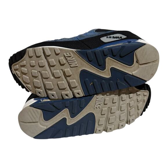 Nike Air Max 90 SE Blue Black Volt Men's Size 9 Suede Mesh Running Sneakers - Picture 9 of 9